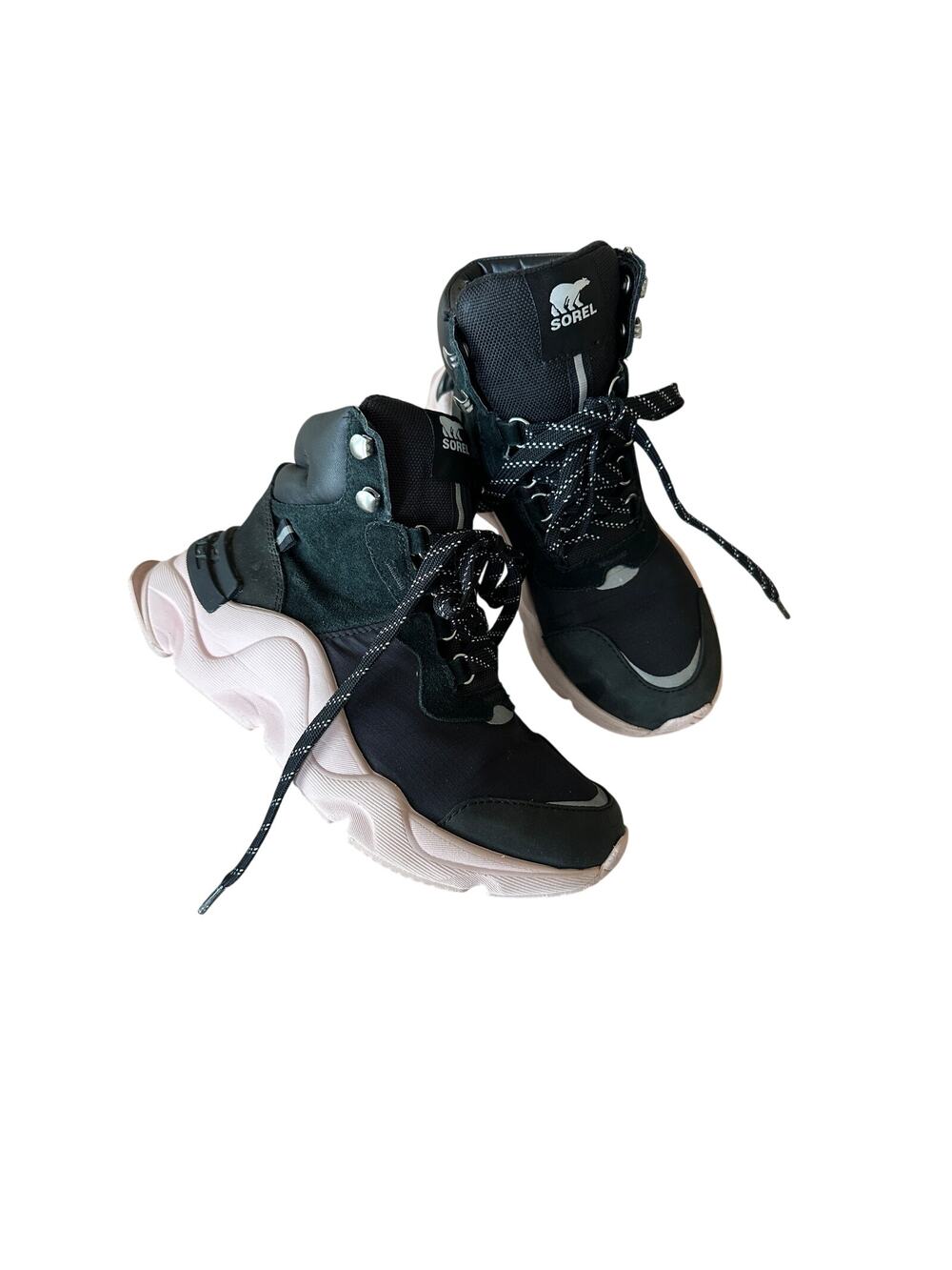 Sorel Kinetic Breakthru Conquest Boots Womens Size 6 Black Pink